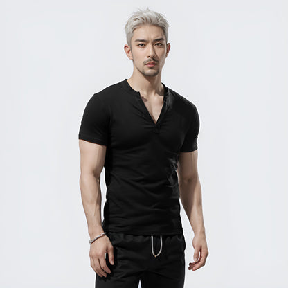 Fitness Retro Strickjacke Halbe Ärmel Schnell trocknend Slim Fit Engen Atmungsaktiv Kurzarm