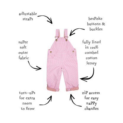 Pink Stripe Dungarees
