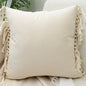 Tassels Cushion Cover 45x45cm Beige White Pillow Covers Decorative Pillow Case Square Home Boho Decor Macrame Pillowcase