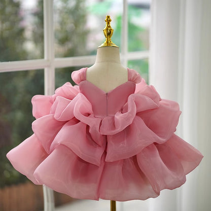 Vestido de noche para niños de año completo con minifalda