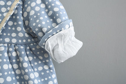 Nuevo vestido de otoño e invierno para niñas con vestido de princesa coreana para bebés y niñas, falda de puntos gruesa de cachemira para bebés