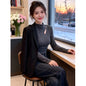 Chic High Neck Hollow Knit Fleece-Lined Warm Inner Layer Top for Women