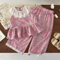 Cute Flower Trim Sleeveless Baby Shirt and Long Pants Two-Piece Set for Girls Summer Outfit