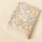 Double layer gauze blanket baby printed pure cotton crepe cloth trolley cover blanket tassel lace baby shawl blanket