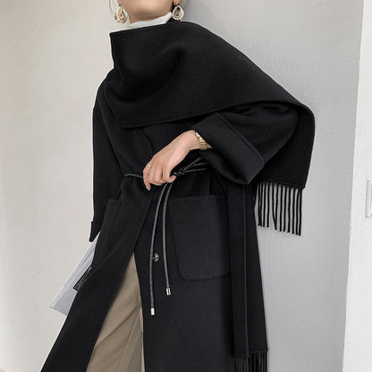 Bufanda de moda Abrigo de lana de doble cara