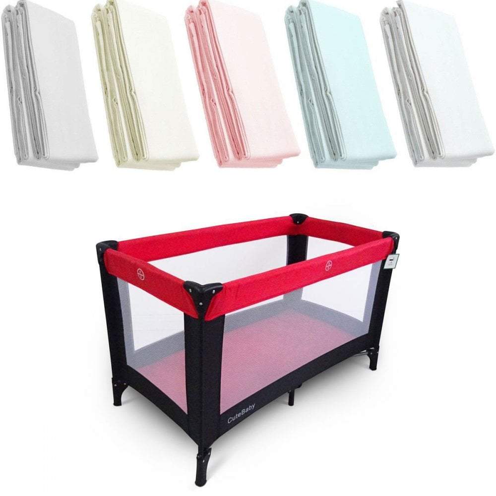 4x Travel Cot Fitted Sheet 100% Cotton 95x65cm