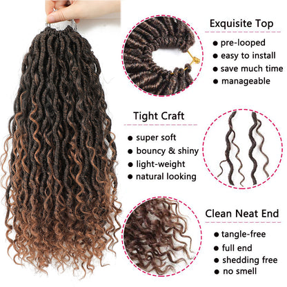 Concubina Feizifeizi, cabello de crochet con fibra química, trenzas sucias