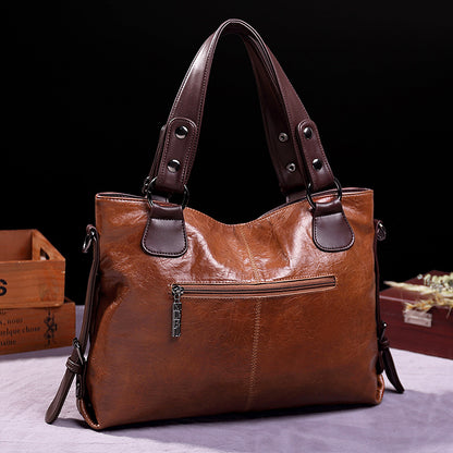 Retro Fashion Tote Casual Weiche Leder Schulter Crossbody Große Kapazität frauen Tasche