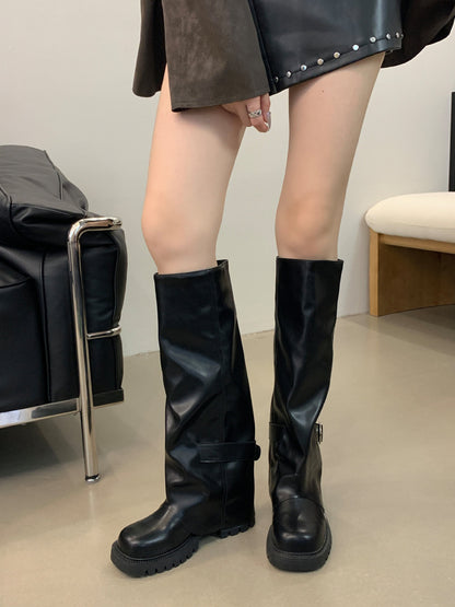 Thick Bottom Small Versatile Long Boots Female
