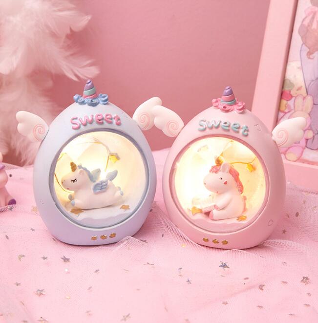 Cartoon Round Night Light LED Battery Night Light Child Baby Room Desktop Decoration Decoration Lamp Gift Small New