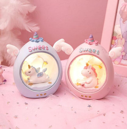 Cartoon Round Night Light LED Battery Night Light Child Baby Room Desktop Decoration Decoration Lamp Gift Small New