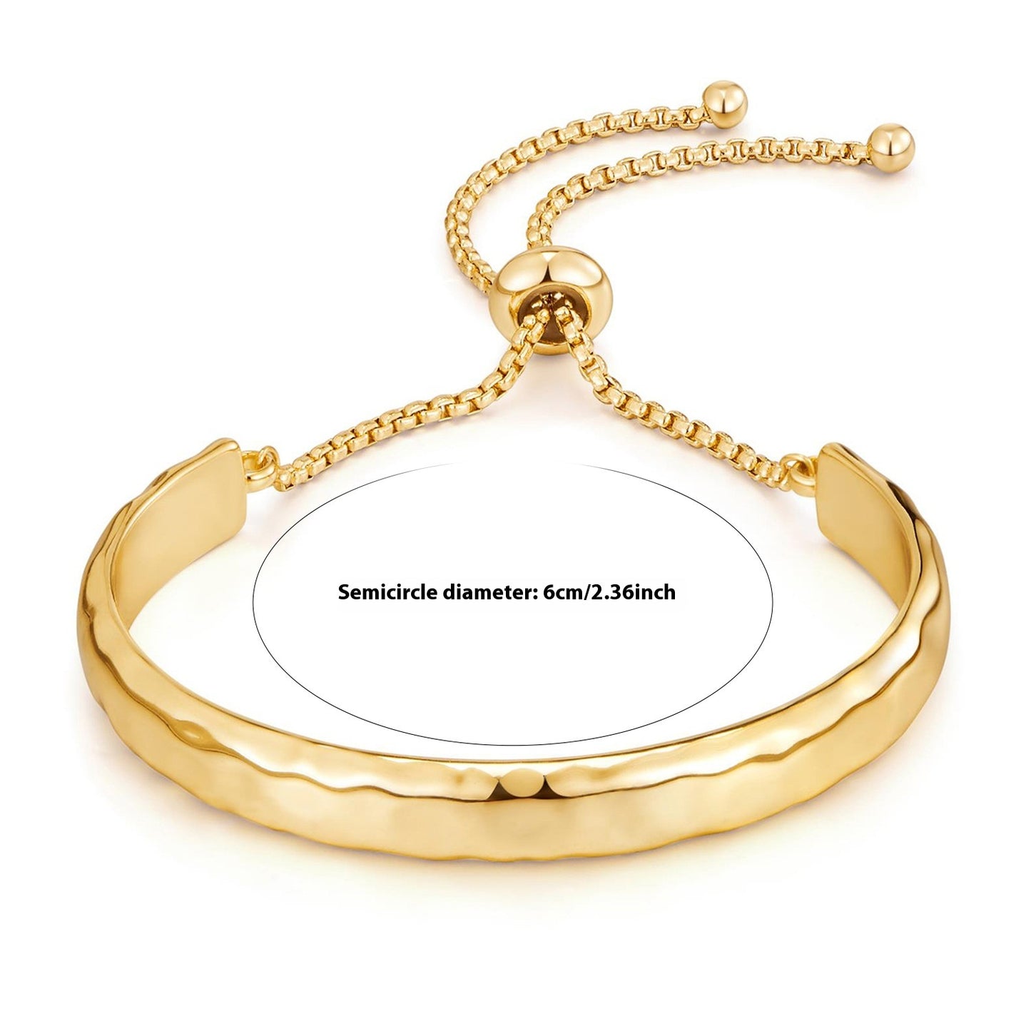 Pulsera ajustable de oro real de 18 quilates con baño de cobre y diseño de estilo europeo y americano