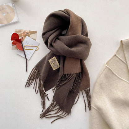 Double-sided Solid-color Scarf For Women