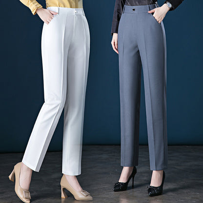 Women's High-waist Straight-leg Casual Suit Trousers