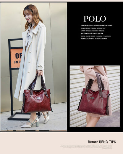 Retro Fashion Tote Casual Weiche Leder Schulter Crossbody Große Kapazität frauen Tasche