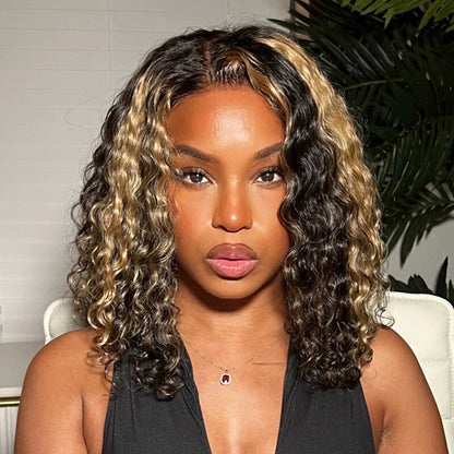 Chic Luxe Hair Glueless Lace Front Highlight Honey Blonde Short Wig | 100% Human Hair