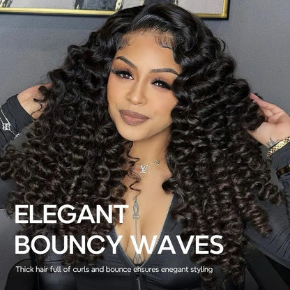 Chic Luxe Hair Bouncy Fluffy Deep Wave Voluminous Density Pre-Cut Lace Ready To Wear Wig | 100% Human Hair