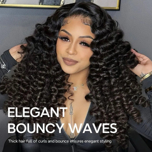 Chic Luxe Hair Bouncy Fluffy Deep Wave Voluminous Density Pre-Cut Lace Ready To Wear Wig | 100% Human Hair