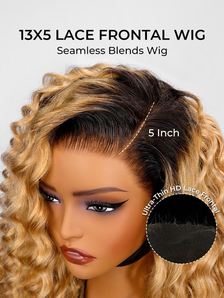 Chic Luxe Hair Celebrity Inspired 30 Inch 13x5 HD Lace Ombre Loose Deep Wave Wig | 100% Human Hair | 300% Density