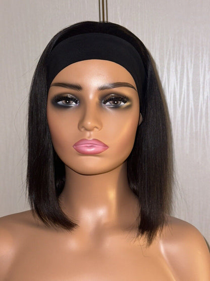 Chic Luxe Hair Glueless Headband Straight Short Bob Wig | Natural | 100% Human Hair