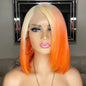 Chic Luxe Hair Bone Straight Lace Front Short Ombre 613 Orange Bob Wig | 100% Human Hair