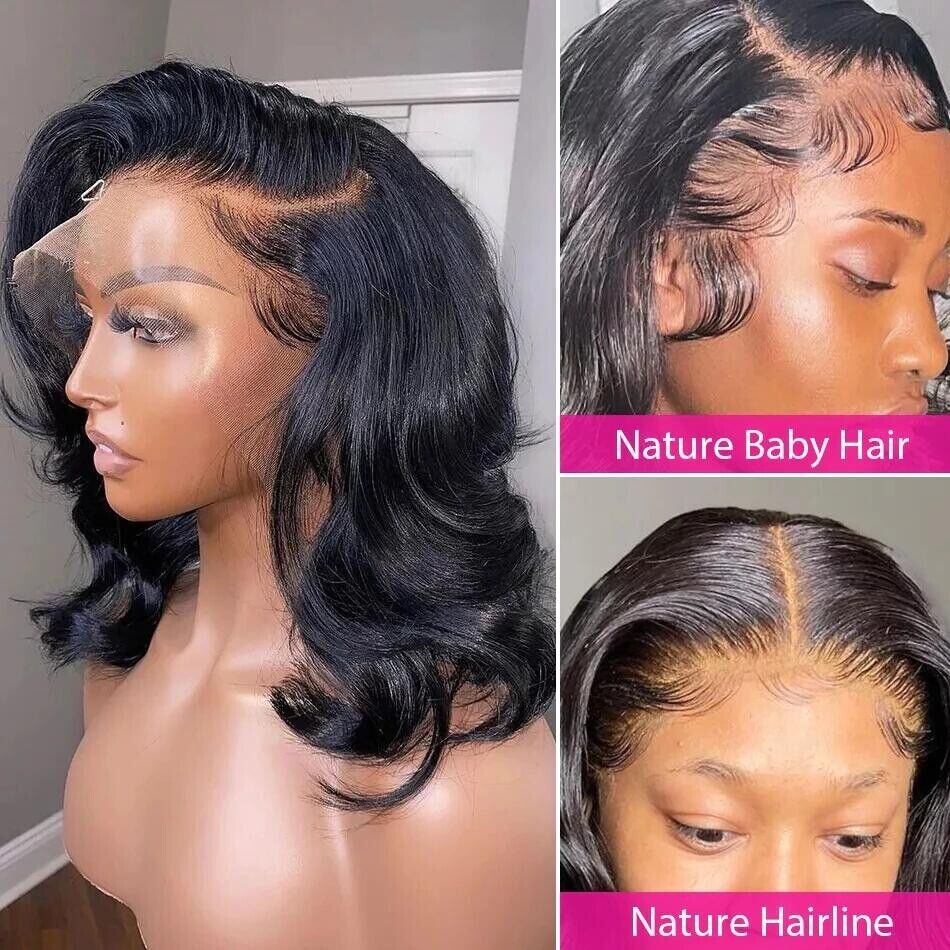 Chic Luxe Hair Glueless Full Wavy Undetectable Lace Front Short Wig | 100% Human Hair