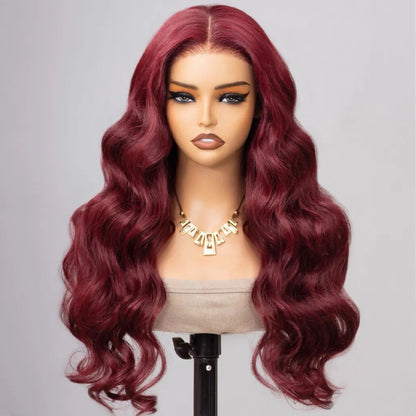 Chic Luxe Hair 99J Color Burgundy Body Wave Lace Front Glueless Wig | 100% Human Hair | 250% Density