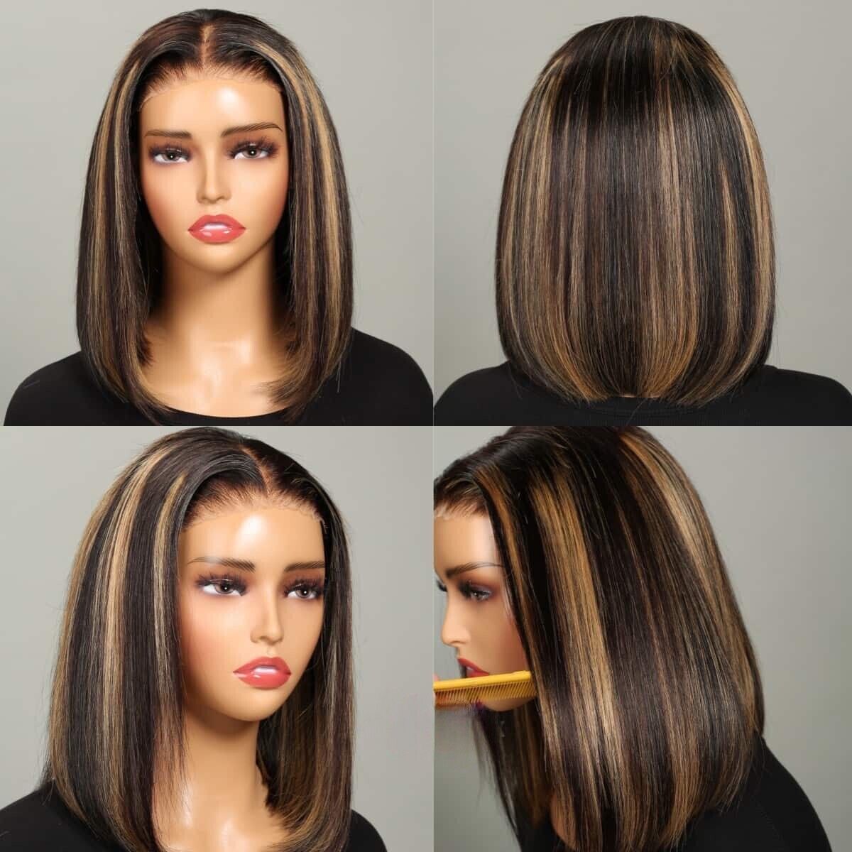 Human Hair Wig Glueless Wear & Go Lace Front Short Wig
