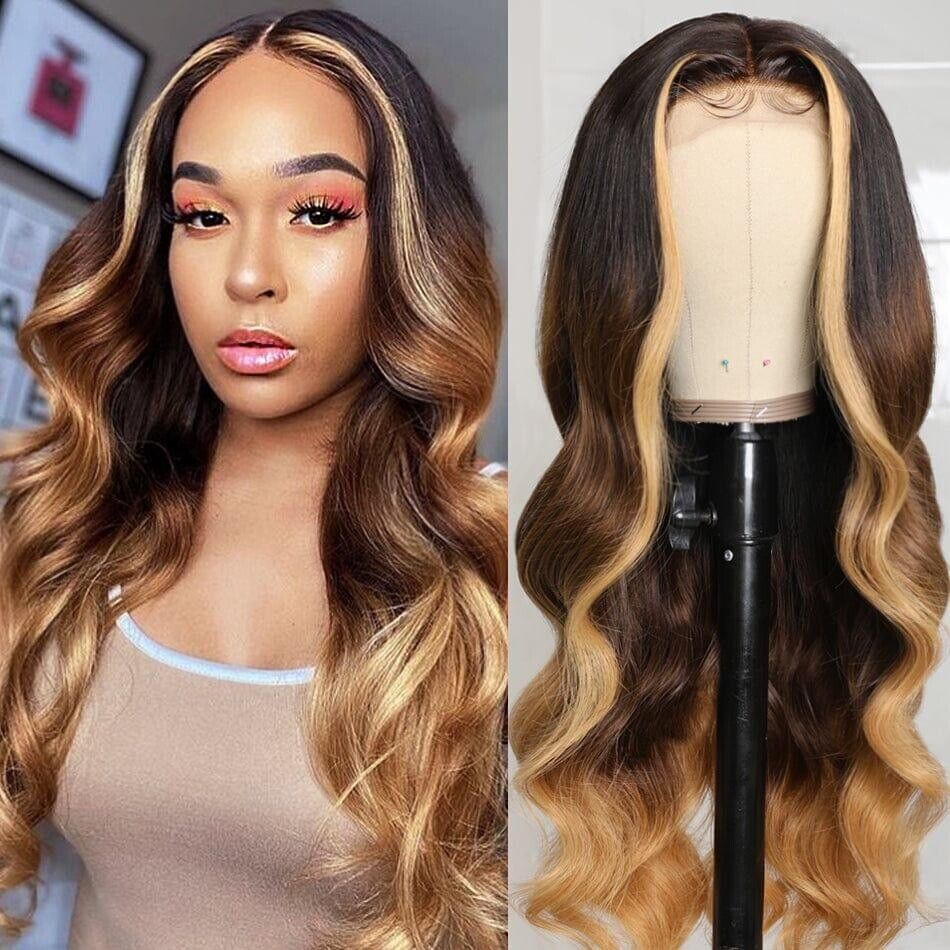 Chic Luxe Hair Glueless Lace Front Wavy Long Wig | Highlights Blonde | 100% Human Hair