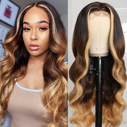 Chic Luxe Hair Glueless Lace Front Wavy Long Wig | Highlights Blonde | 100% Human Hair