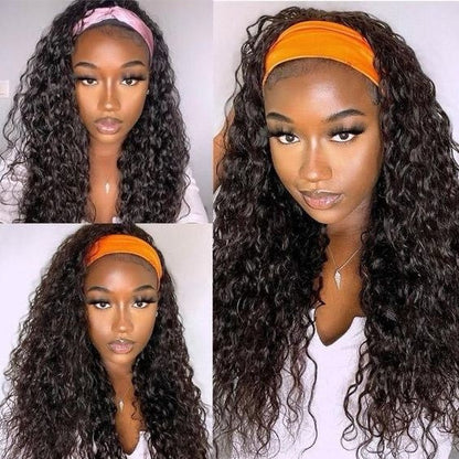Headband Easy Wear and Go None Lace Front Wigs Kinky Straight Curly Wave