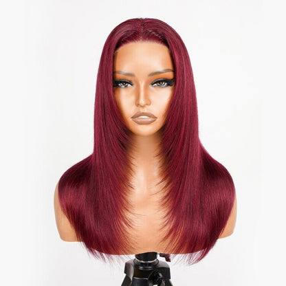 Chic Luxe Hair Glueless Pre-Cut Lace Straight Wear Go Layered Wig | 99j | 100% Human Hair
