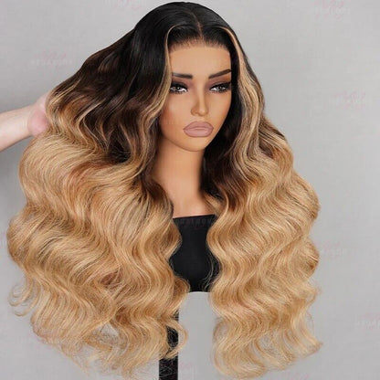 Chic Luxe Hair Glueless Lace Front Wavy Long Wig | Highlights Blonde | 100% Human Hair