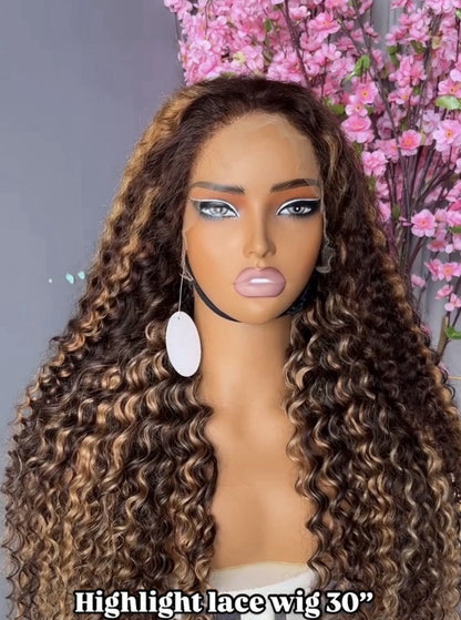 ChicLuxe Hair Vietnamese Lace Front Pixie Curly Highlights Glueless Wig | 100% Vietnamese Hair | 300%