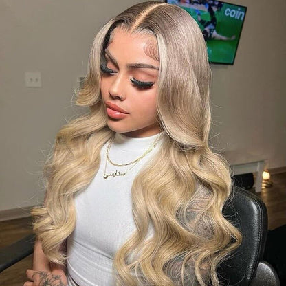 Chic Luxe Hair Full Wig Blonde Wavy Full Lace Front Long | 100% Human Hair