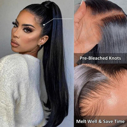 Chic Luxe Hair Glueless Pre-Cut Lace Front Wear Go Straight Long Wig | 100% Human Hair