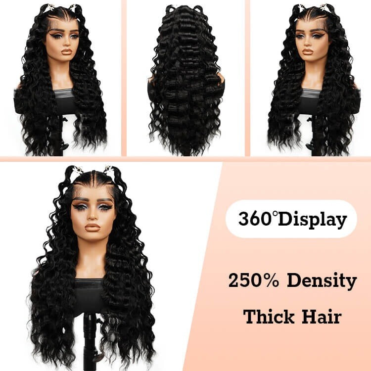 Chic Luxe Hair Glueless Pre-Cut Lace Pre-Styled Crimp Wavy Wear Go Long Wig | 100% Human Hair