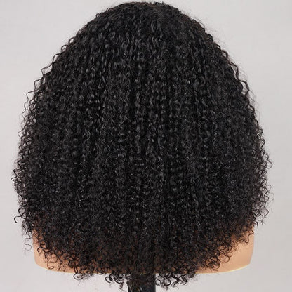 3 In 1 Half Wig Kinky Curl Wear & Go Drawsting Wig No Glue Need Clip In Seamless