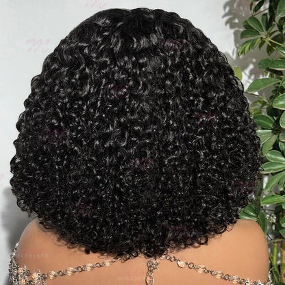 Chic Luxe Hair Full Glueless Wear & Go Curly Lace Front Short Bob Wig | 100% Human Hair