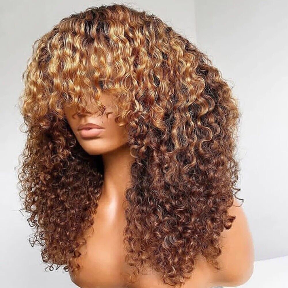 Chic Luxe Hair Glueless Curly Wig With Bangs | Short/Long | 100% Human Hair