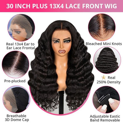 Human Hair Wigs Lace Front Wigs 30inch 36inch Deal Extra Long Women Wigs Wavy