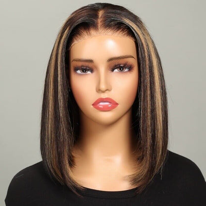 Human Hair Wig Glueless Wear & Go Lace Front Short Wig
