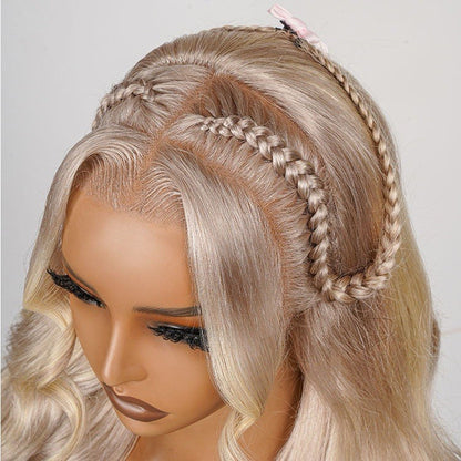 Chic Luxe Hair P18/613 Blonde Highlight Fishtail Braid Princess Haircut 13*4 Frontal Wig | 100% Human Hair