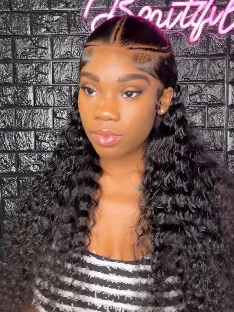 Chic Luxe Hair Pre-Styled Ready To Go Bleached Pre-Cut Lace Pre-Braided Curly Wig | 100% Human Hair | 250% Density