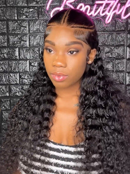Chic Luxe Hair Pre-Styled Ready To Go Bleached Pre-Cut Lace Pre-Braided Curly Wig | 100% Human Hair | 250% Density