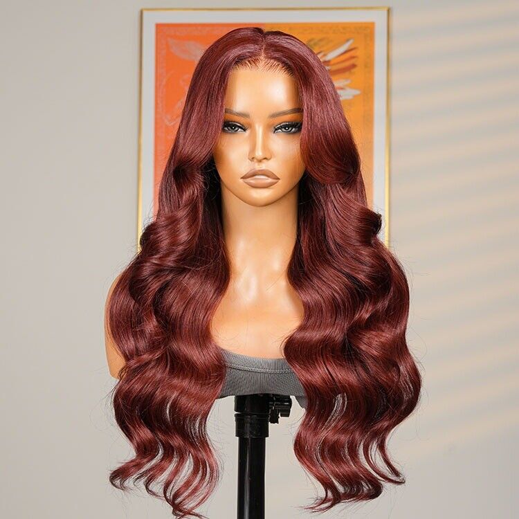 ChicLuxe Hair Vietnamese Angora Red Wavy Wig | 13x6 Frontal | Layered Cuts | 250%