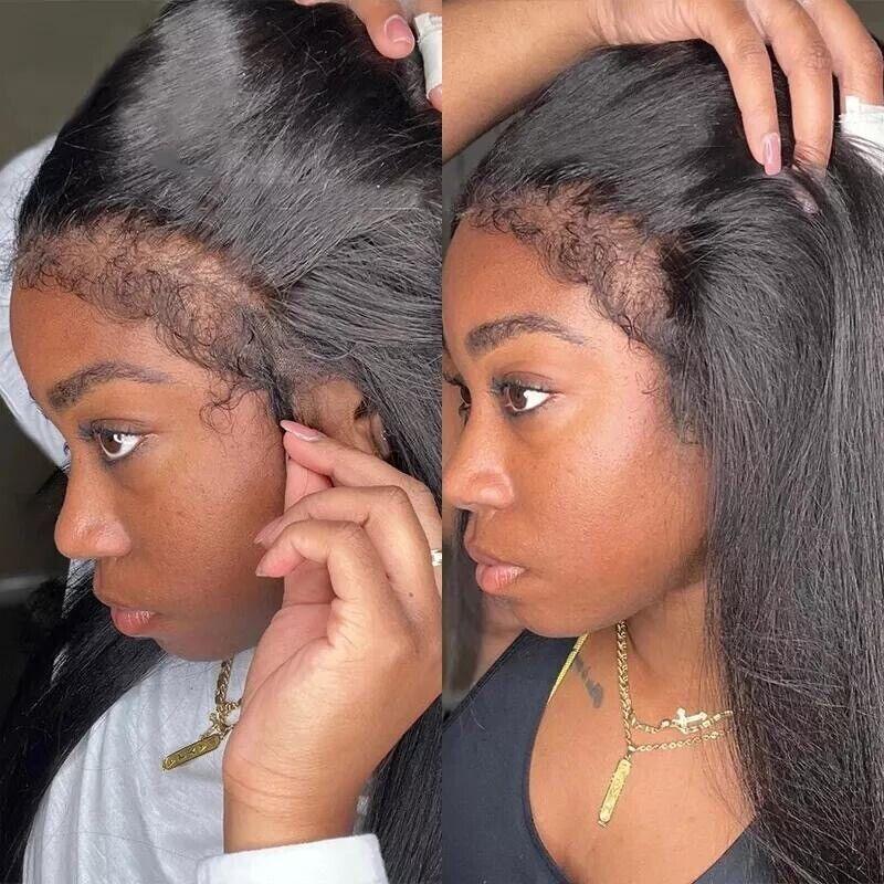 Chic Luxe Hair Lace Front Kinky Straight Wig | 4C Real Edges | Glueless | 100% Human Hair