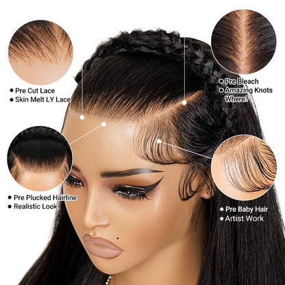 Pre Styled Glueless Pre Cut Lace Ready To Wear Wig Deep Wave Human Hair