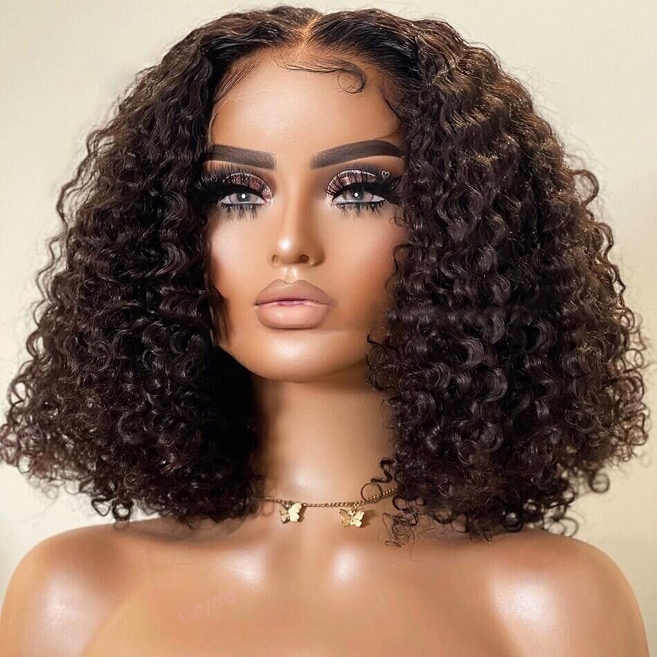 Chic Luxe Hair Glueless Deep Wave Invisible Full Lace Front Short Wig | 100% Human Hair
