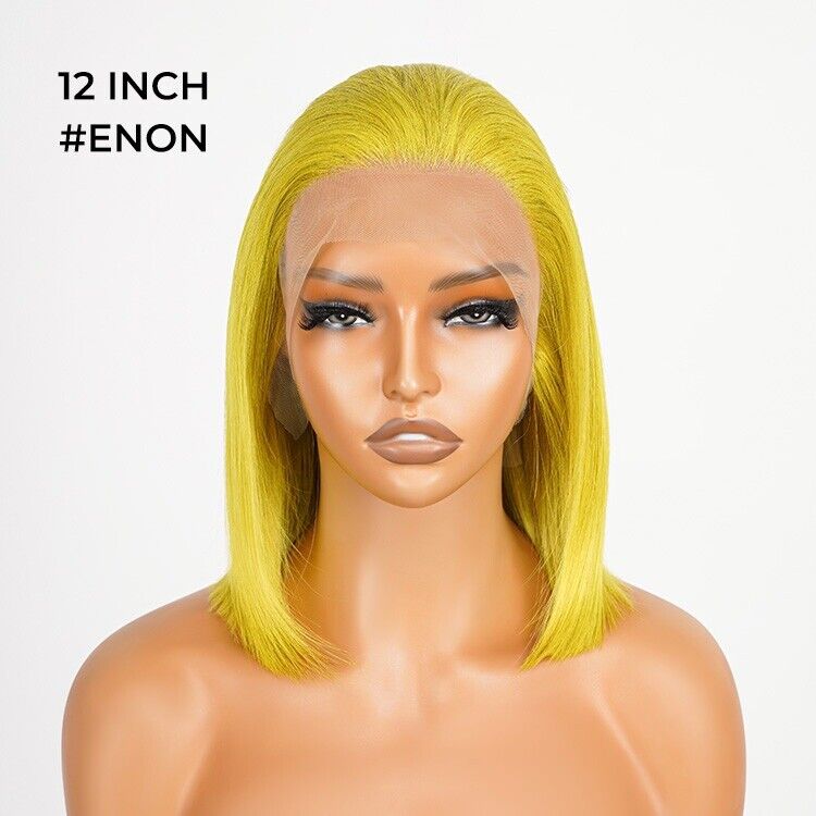 Glueless Ready To Wear Human Hair Wigs Lace  Coloured #Neon Bob Wig